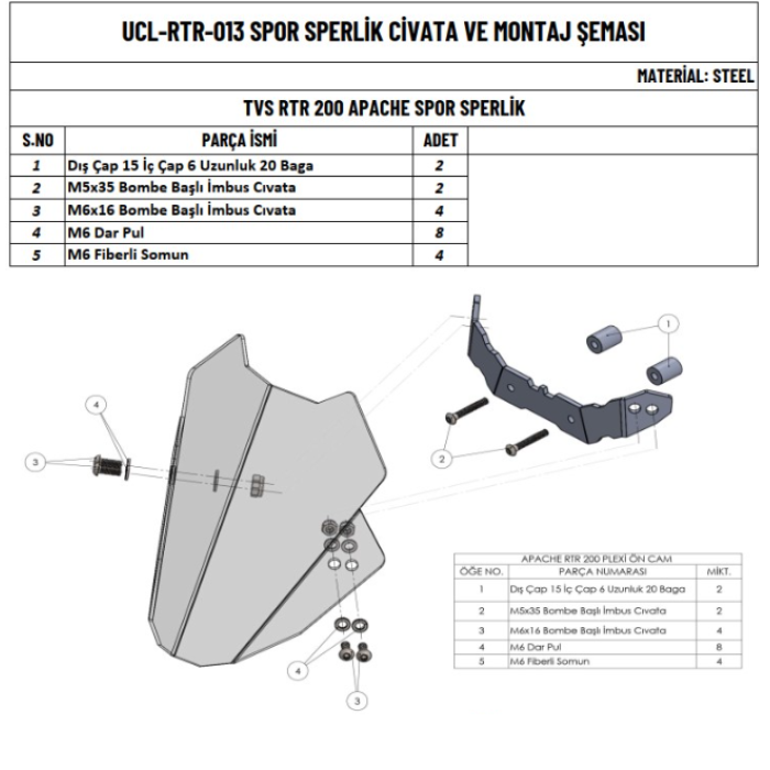 APACHE RTR 200 ÖN CAM SPOR