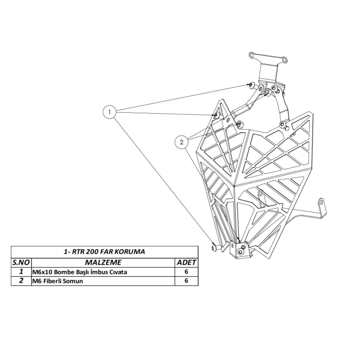 APACHE RTR 200 FAR KORUMA METAL